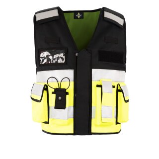 Einsatzweste Funktionsweste mit Funktion schwarz/gelb -Tactical Vest Bonn - Einheitsgröße
