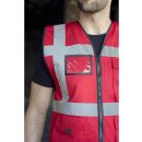 Padded Comfort Executive Safety Vest Wismar - gefütterte Warnweste mit Taschen und Reißverschluss rot