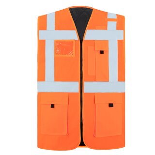 Padded Comfort Executive Safety Vest Wismar - gefütterte Warnweste mit Taschen und Reißverschluss orange