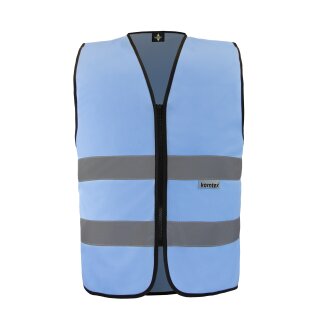 KORNTEX® Hi-Vis Safety Vest Cologne Warnweste mit Reißverschluss hellblau