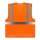 easyMesh® Funktionsweste Warnweste mit Reißverschluss und Taschen orange EN20471
