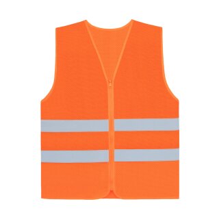 Korntex®  Comfort Mesh Safety Vest Rhodes CO² Neutral Sommer Warnweste mit Reißverschluss MESH Gewebe orange