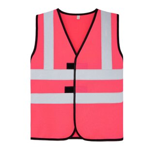korntex® Childrens Safety Vest Esbjerg - 4 Reflective Stripes - Kinderwarnweste mit 4 Streifen - pink
