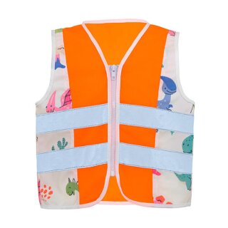 korntex®  Children´s Safety Vest Action Dinosaurs CO² Neutral  Warnweste Motiv Dino - orange