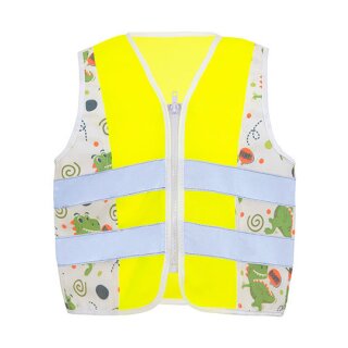 korntex®  Children´s Safety Vest Action Dinosaurs CO² Neutral  Warnweste Motiv Dino - gelb