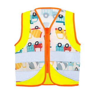 korntex®  Children´s Safety Vest Action Vehicle Fun CO² Neutral  Warnweste Motiv CONSTRUCTION VEHICLES
