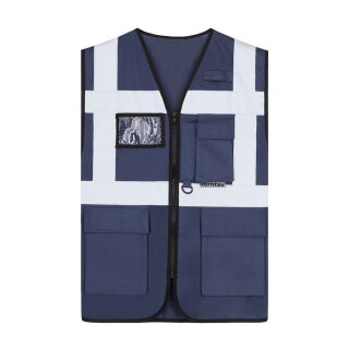 Korntex®  Open Mesh Multifunction Vest Athens Warnweste mit Taschen und Reißverschluss dunkelblau/navy