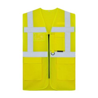 Korntex®  Full Mesh Multifunction Vest Larisa Warnweste mit Taschen und Reißverschluss gelb