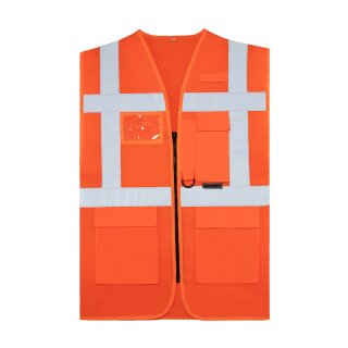 Korntex®  Full Mesh Multifunction Vest Larisa Warnweste mit Taschen und Reißverschluss orange