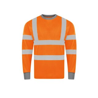 Hi-Vis Poly-Cott on Long Sleeve Shirt Warnschutz Shirt - Murcia - orange