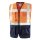teXXor® Funktionsweste Warnweste mit Reißverschluss und Taschen orange/navy EN20471