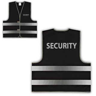 Signalweste Warnweste schwarz -  SECURITY 3XL/4XL = 145cm Umfang