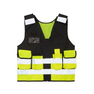 Tactical Warnweste „Stammheim” - Elastischer Bund und 360° Sichtbarkeit - schwarz/gelb