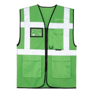 Korntex®  Full Mesh Multifunction Vest Larisa Warnweste mit Taschen und Reißverschluss grün